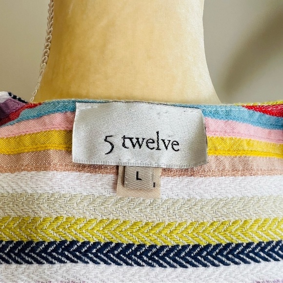 5twelve multicolor diagonal stripe surplice sleeveless top - Picture 4 of 9